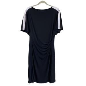 Lauren Ralph Lauren Black Ruched Dress Women Sz 10 Jersey Knit Stretch Event